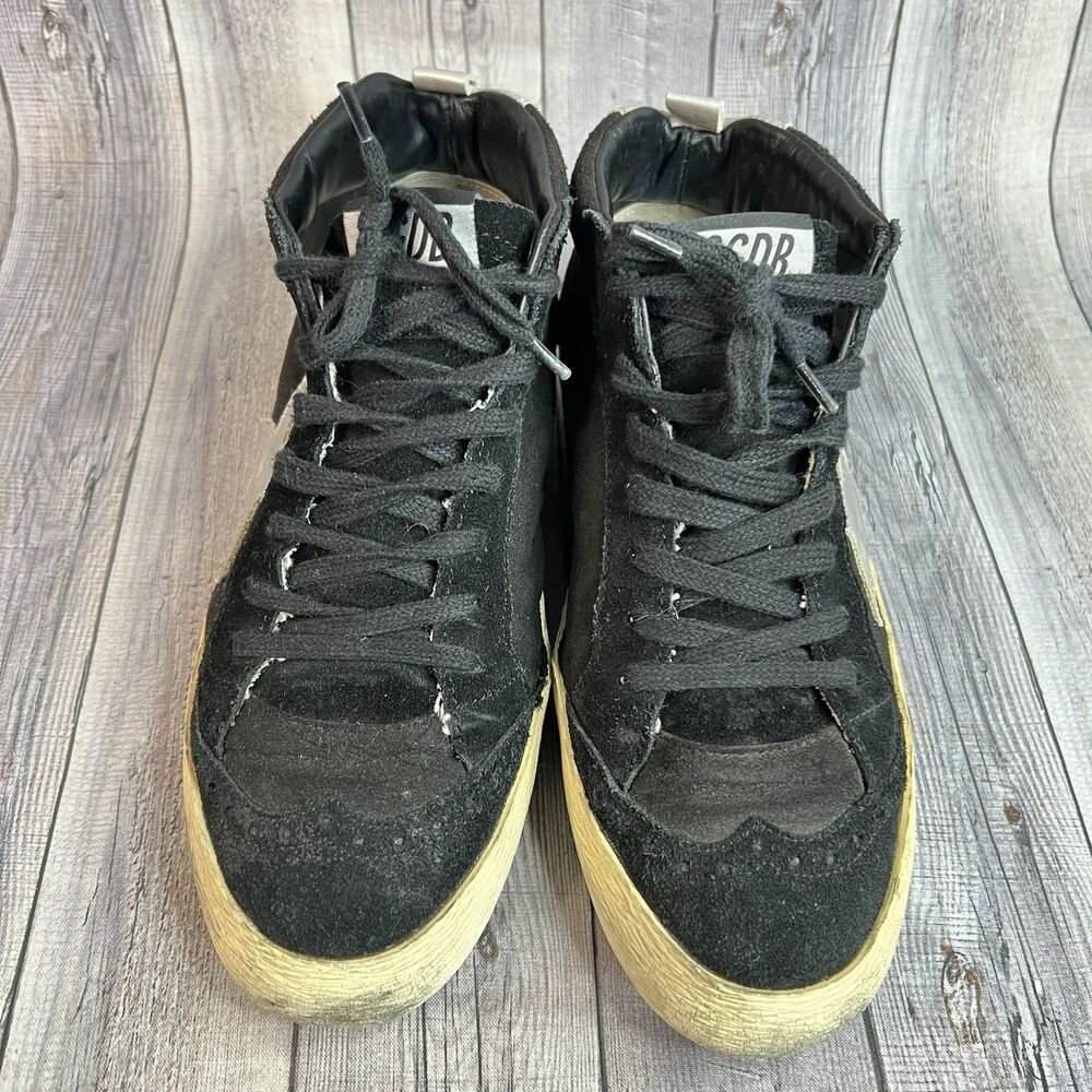 Golden Goose Mid Star Women’s 36 Black Suede Distressed Made in Italy - Picture 7 of 12